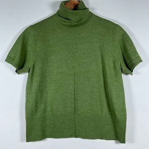 barrie pace 100% marino wool italian yarn size xl turtleneck green